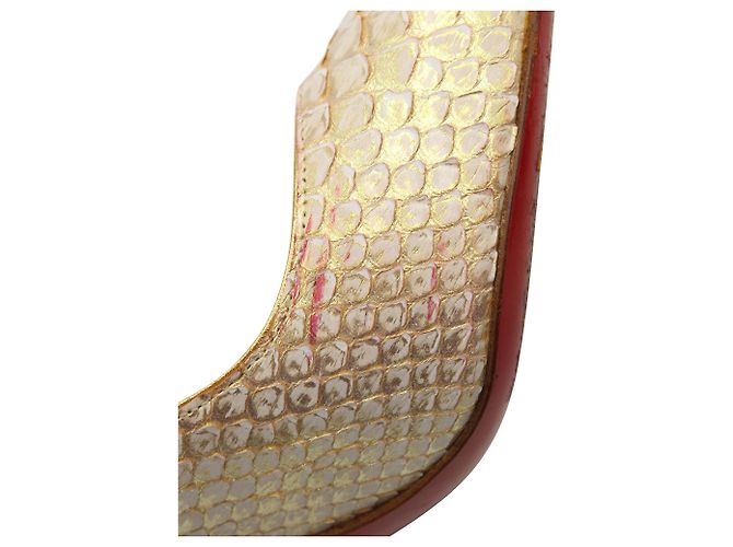 Christian Louboutin Snakeskin So Kate in Weiß/Gold - Ansicht 9