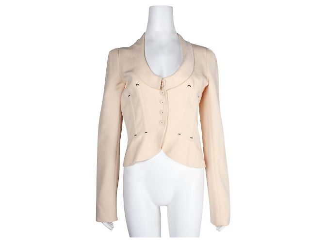 La Perla bege/ Blazer elegante creme com detalhes pretos - vista 2