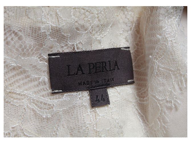 La Perla bege/ Blazer elegante creme com detalhes pretos - vista 5