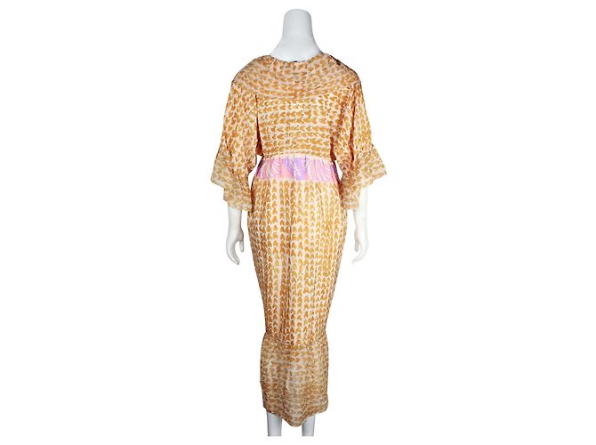 Tsumori Chisato Abito in Seta Multicolor con Ricamo Funghi - vista 3