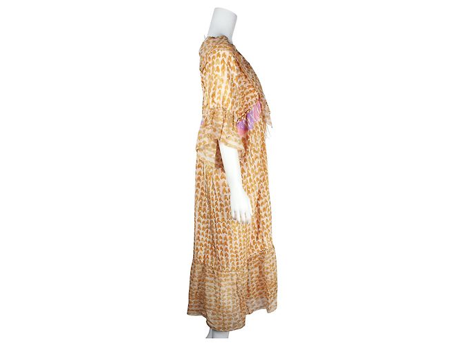 Tsumori Chisato Abito in Seta Multicolor con Ricamo Funghi - vista 4