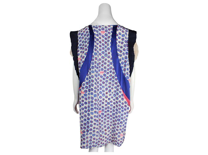 Tsumori Chisato Abito in seta patchwork multicolor - vista 3