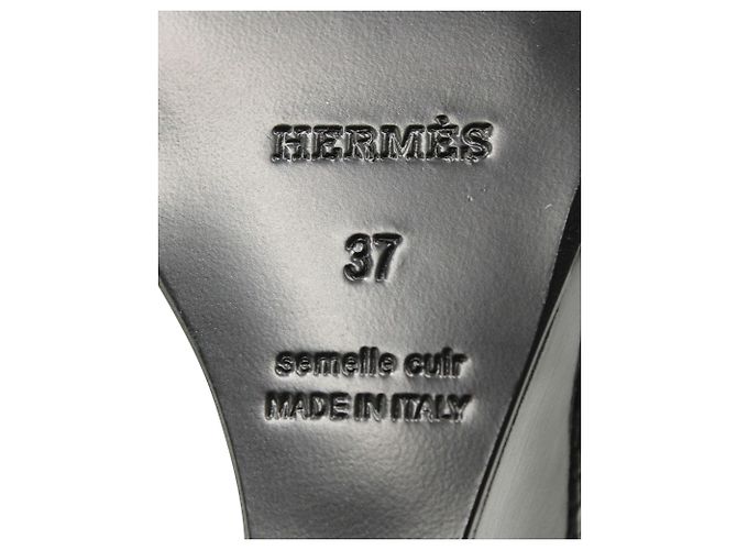 Hermès Legend Keilabsätze aus schwarzem Eidechsenleder - Ansicht 6