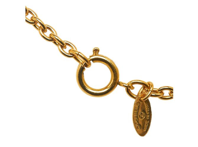 Chanel Collana con ciondolo logo CC trapuntato D'oro - vista 4
