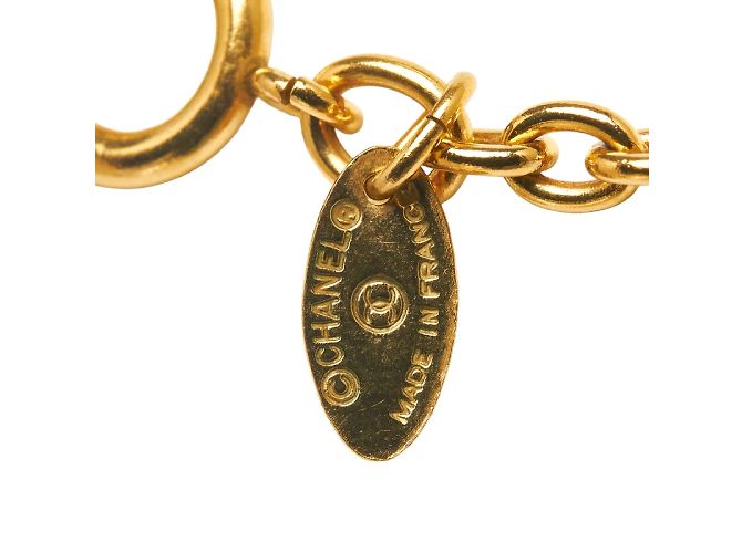 Chanel Collana con ciondolo logo CC trapuntato D'oro - vista 6