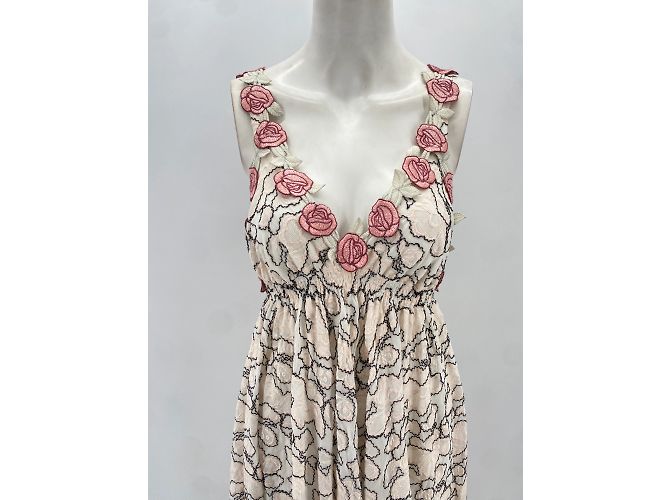 Giambattista Valli Giamba Kleid T.International M Baumwolle Weiß - Ansicht 3