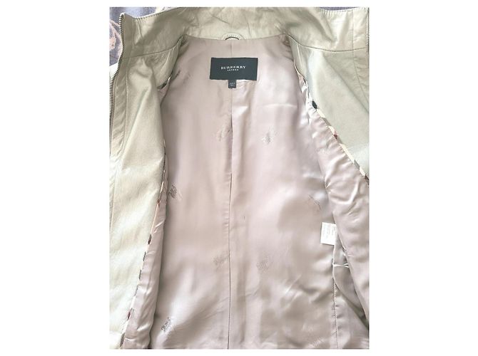 Burberry Silberne Leder Motorradjacke Kurz - Ansicht 5