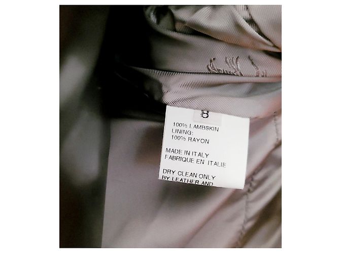 Burberry Silberne Leder Motorradjacke Kurz - Ansicht 6
