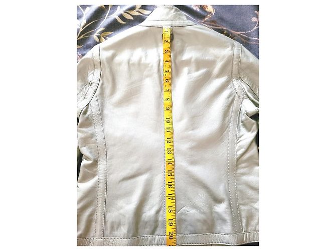 Burberry Silberne Leder Motorradjacke Kurz - Ansicht 8