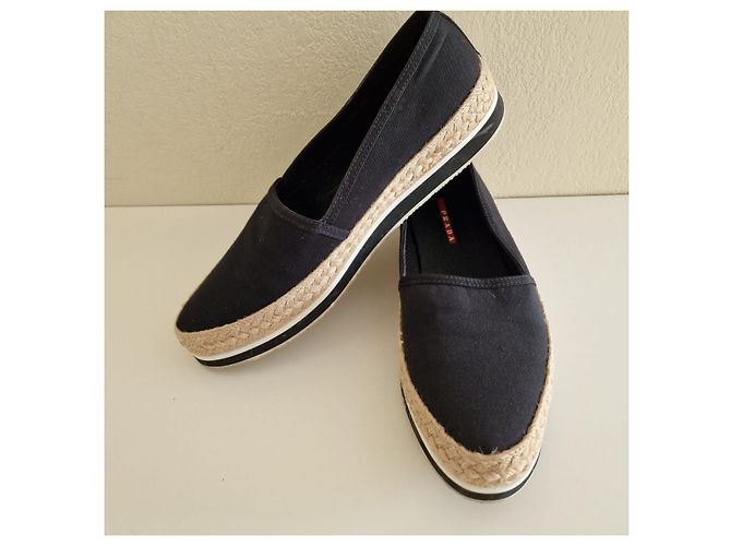 Mocasines Prada de algodón azul - vista 2