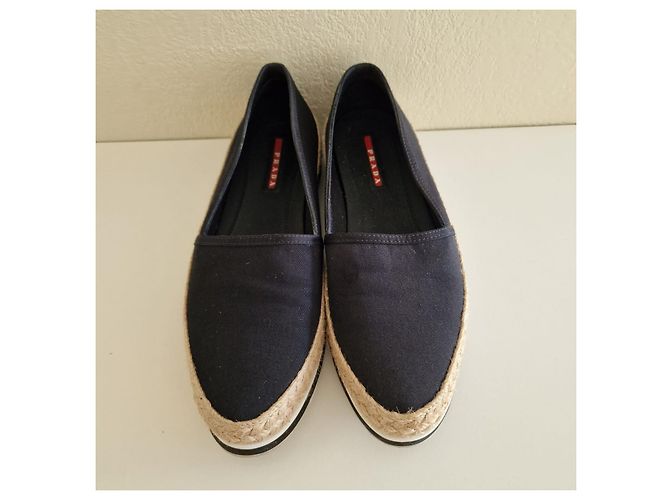 Mocasines Prada de algodón azul - vista 5