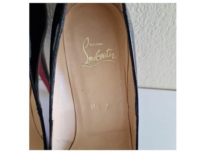 Décolleté Christian Louboutin in vernice nera - vista 3