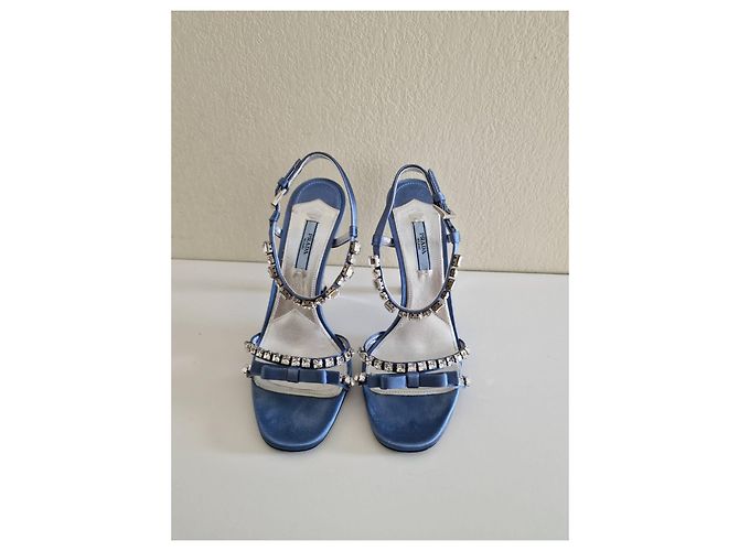 Sandali Prada in raso blu - vista 5
