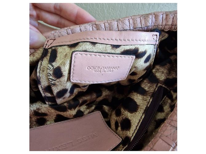 Pochette Dolce & Gabbana in pelle rosa - vista 4