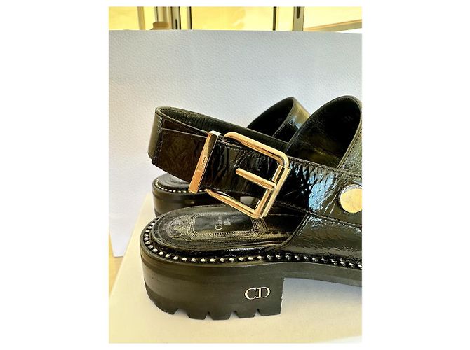 Sandali Dior in pelle nera Nero - vista 3