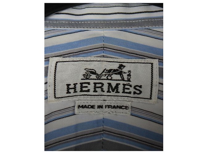 Hermès Camisa Business De Algodón A Rayas Azul - vista 3