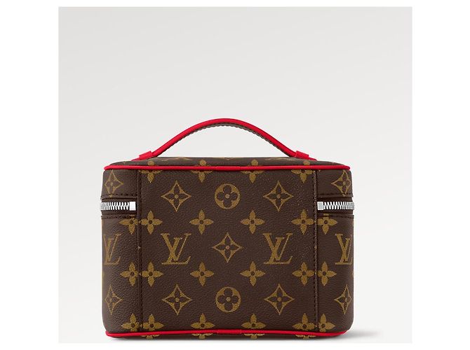 Louis Vuitton Mini Nice Borsa da viaggio rossa in tela Rosso - vista 3