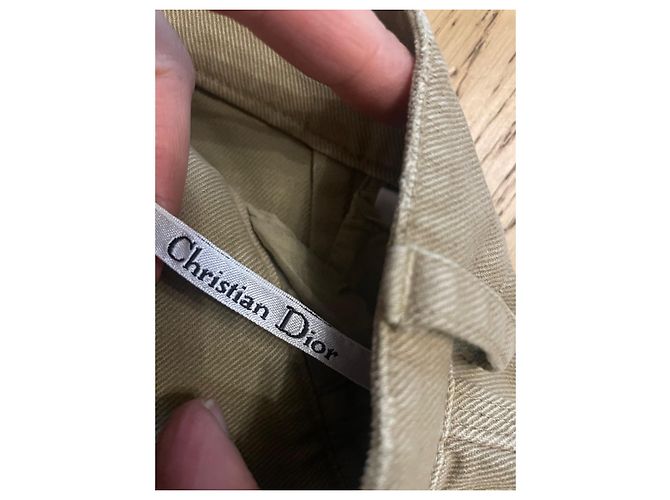 Pantalones cargo Dior marrón beige algodón Castaño - vista 4