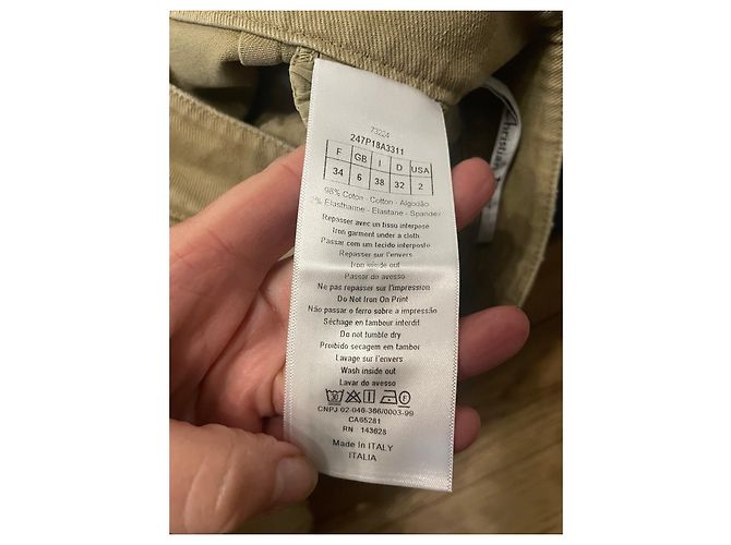 Pantalones cargo Dior marrón beige algodón Castaño - vista 5