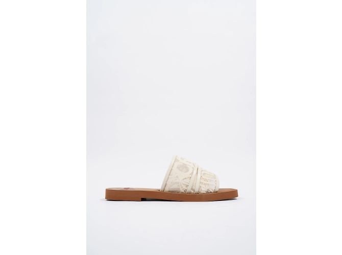 Woody Chloé Chloe Encaje Amaderado Blanco / Encaje marrón UE 37 Reino Unido 4 - vista 4