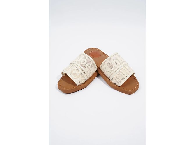 Woody Chloé Chloe Encaje Amaderado Blanco / Encaje marrón UE 37 Reino Unido 4 - vista 9