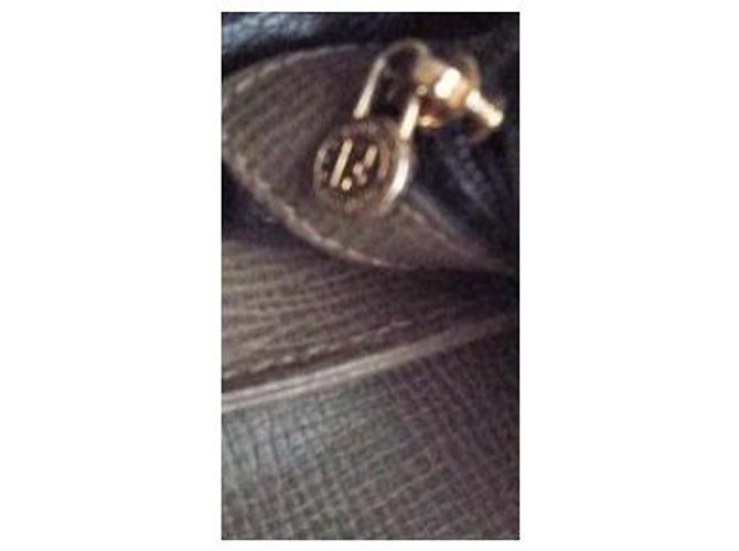 Borsa a tracolla Fendi in pelle e camoscio verde oliva - vista 3