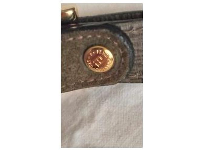 Borsa a tracolla Fendi in pelle e camoscio verde oliva - vista 7