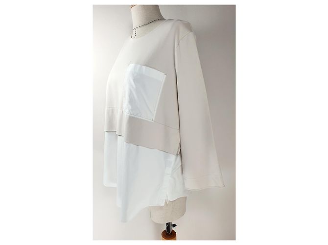 Top in cotone Cos bianco beige multicolore - vista 2