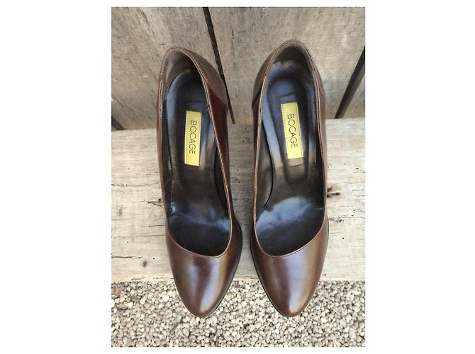 Autre Marque Bocage Pumps aus Leder dunkelbraun Größe 36 - Ansicht 4