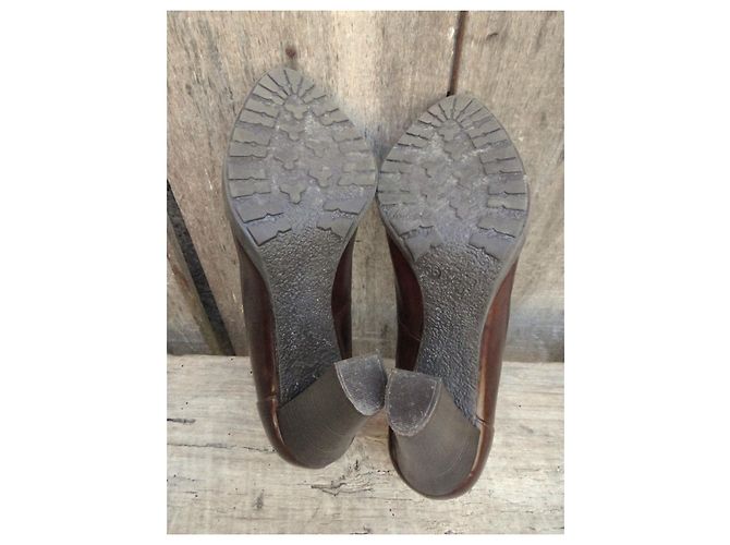 Autre Marque Bocage Pumps aus Leder dunkelbraun Größe 36 - Ansicht 5
