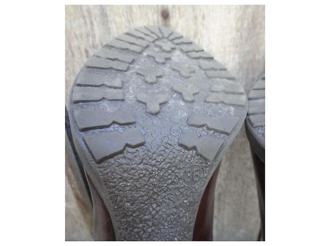 Autre Marque Bocage Pumps aus Leder dunkelbraun Größe 36 - Ansicht 6