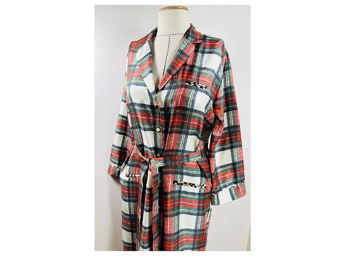 Vestido de seda con estampado tartán La Prestic Ouiston Multicolor - vista 2