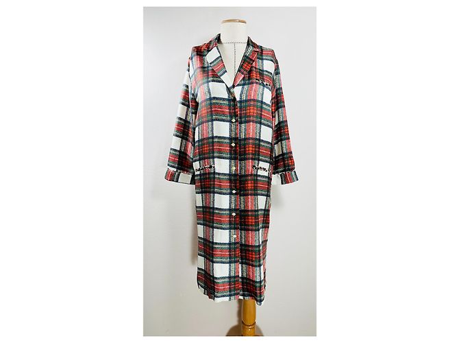 Vestido de seda con estampado tartán La Prestic Ouiston Multicolor - vista 4