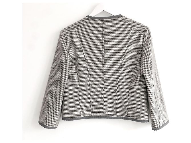 Burberry Broxam Wollkaschmir-Boxy-Jacke Grau - Ansicht 4