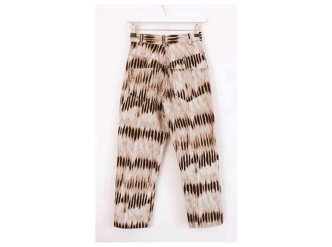 Isabel Marant AW19 Jeans con cintura alta y estampado Tie Dye Castaño - vista 4
