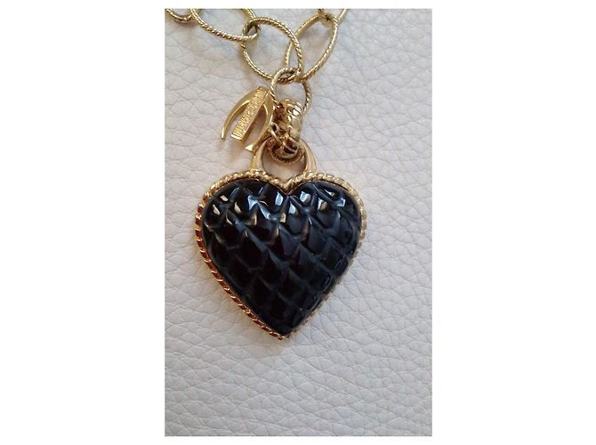 Collana Lunga Just Cavalli in Acciaio con Cuori in Onice Nero D'oro - vista 3