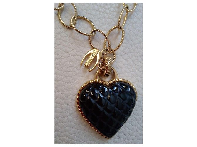 Collana Lunga Just Cavalli in Acciaio con Cuori in Onice Nero D'oro - vista 5