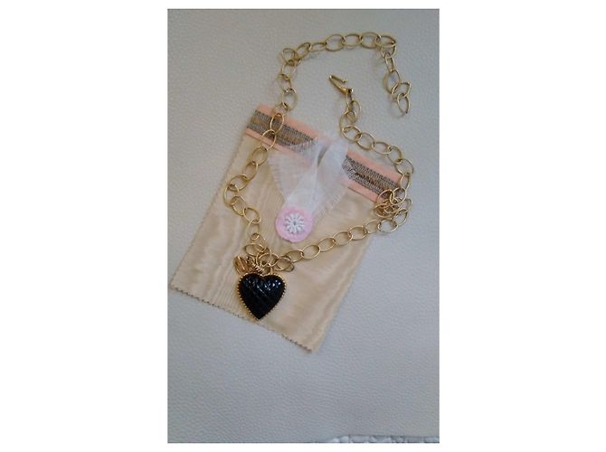 Collana Lunga Just Cavalli in Acciaio con Cuori in Onice Nero D'oro - vista 7