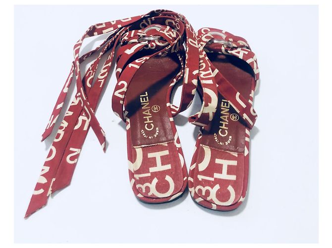 Chanel Ruta 31 Sandali Cambon Bianco Rosso - vista 11