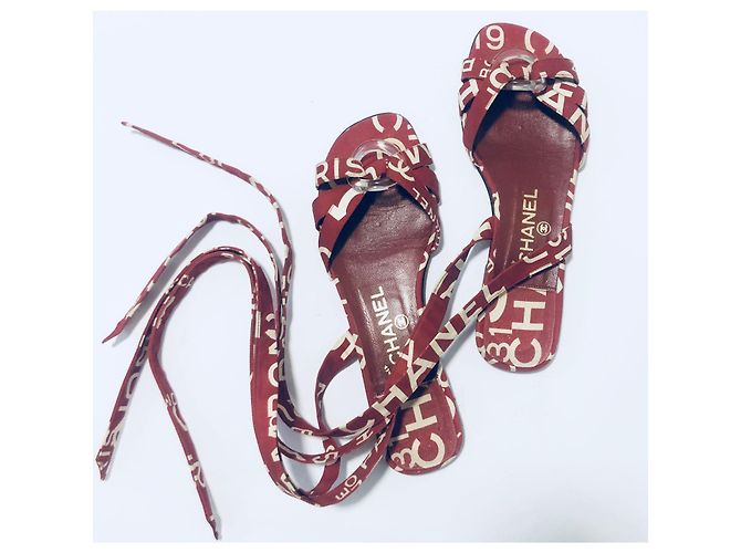 Chanel Ruta 31 Sandali Cambon Bianco Rosso - vista 12