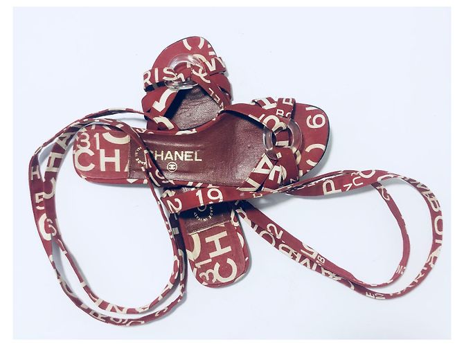 Chanel Ruta 31 Sandali Cambon Bianco Rosso - vista 14