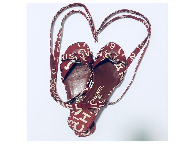 Chanel Ruta 31 Sandali Cambon Bianco Rosso - vista 15