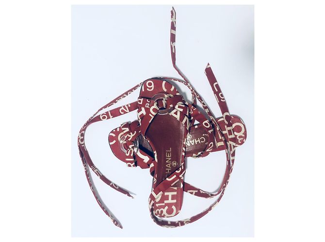 Chanel Ruta 31 Sandali Cambon Bianco Rosso - vista 16
