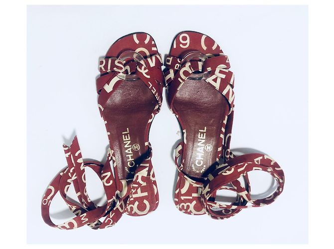 Chanel Ruta 31 Sandali Cambon Bianco Rosso - vista 2