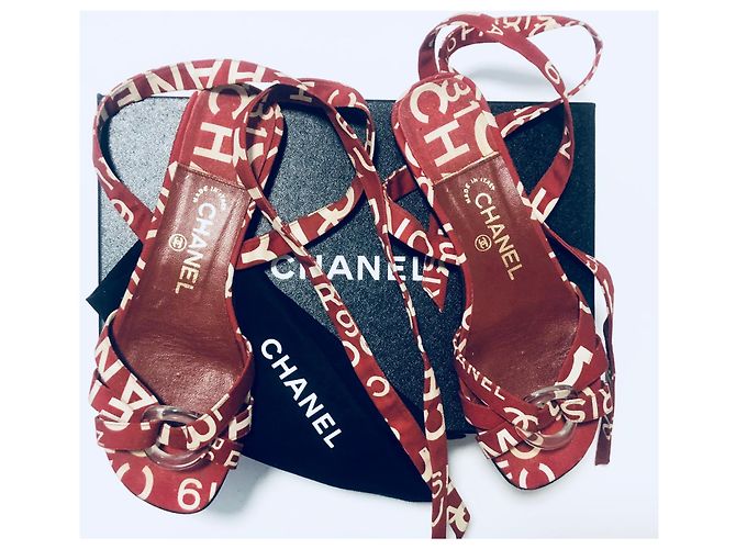 Chanel Ruta 31 Sandali Cambon Bianco Rosso - vista 3