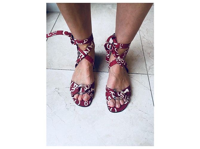 Chanel Ruta 31 Sandali Cambon Bianco Rosso - vista 4