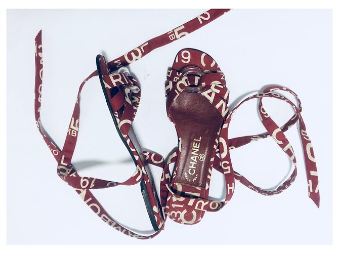 Chanel Ruta 31 Sandali Cambon Bianco Rosso - vista 6