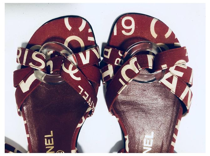 Chanel Ruta 31 Sandali Cambon Bianco Rosso - vista 9