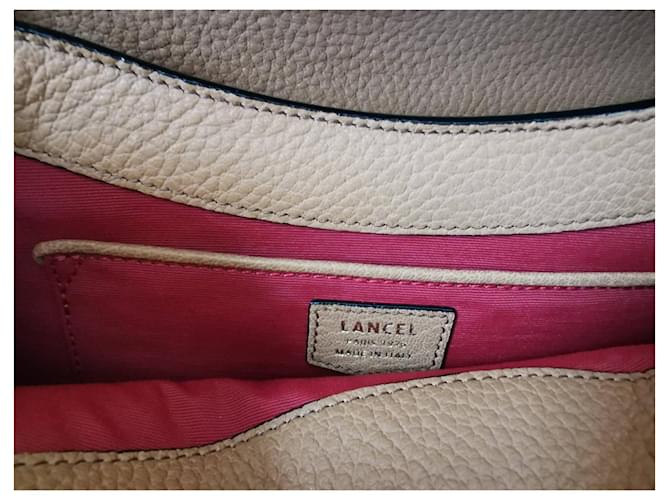 Bolsa Lancel Pia MM em couro python e couro marrom camelo Impressão em python Castanho claro Gold hardware - vista 10