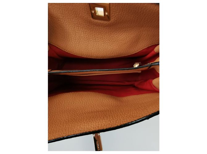 Bolsa Lancel Pia MM em couro python e couro marrom camelo Impressão em python Castanho claro Gold hardware - vista 9